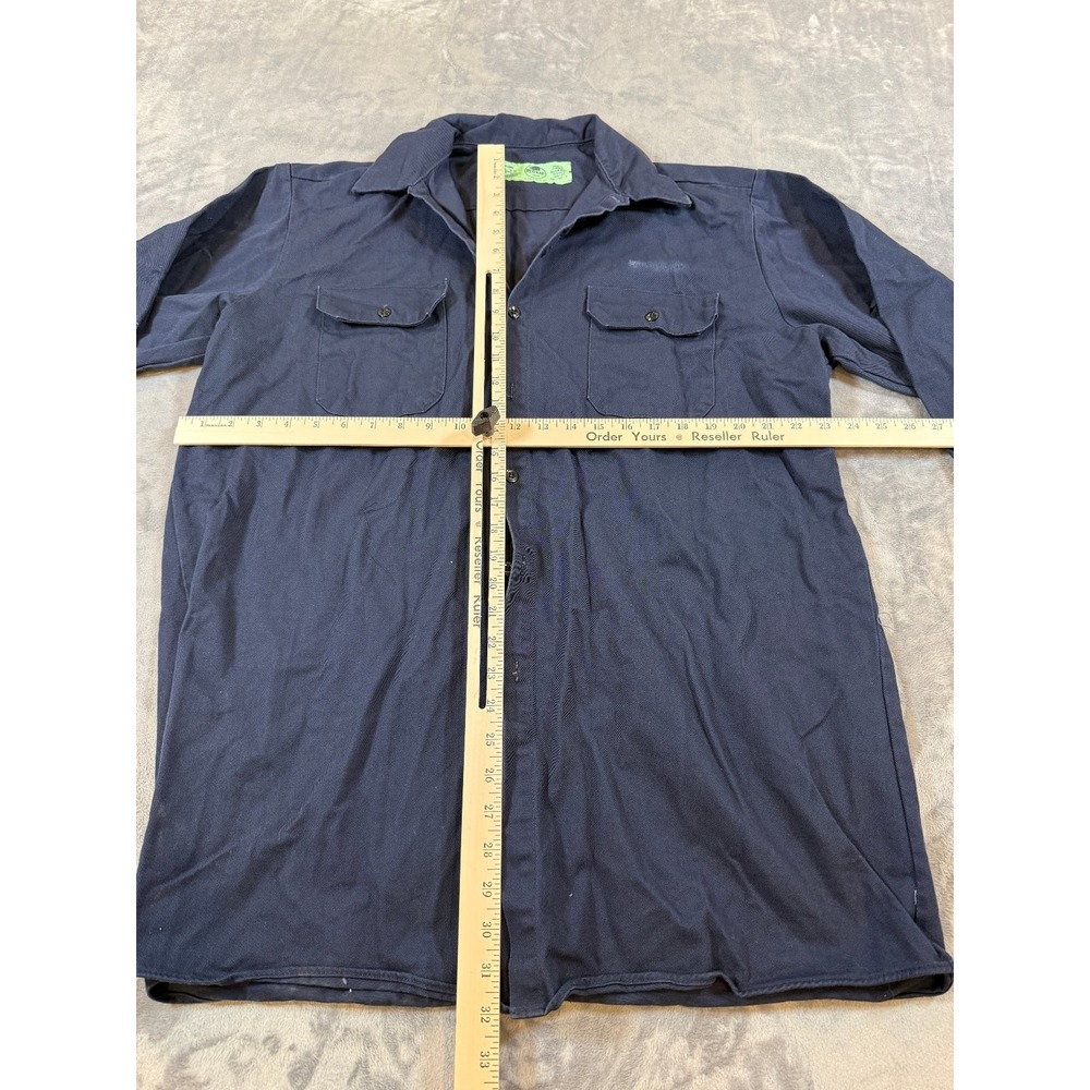 Red Kap Men's XL Navy Blue Work Shirt Long Sleeve Button Down Utility SC70DN3 - Picture 2 of 5
